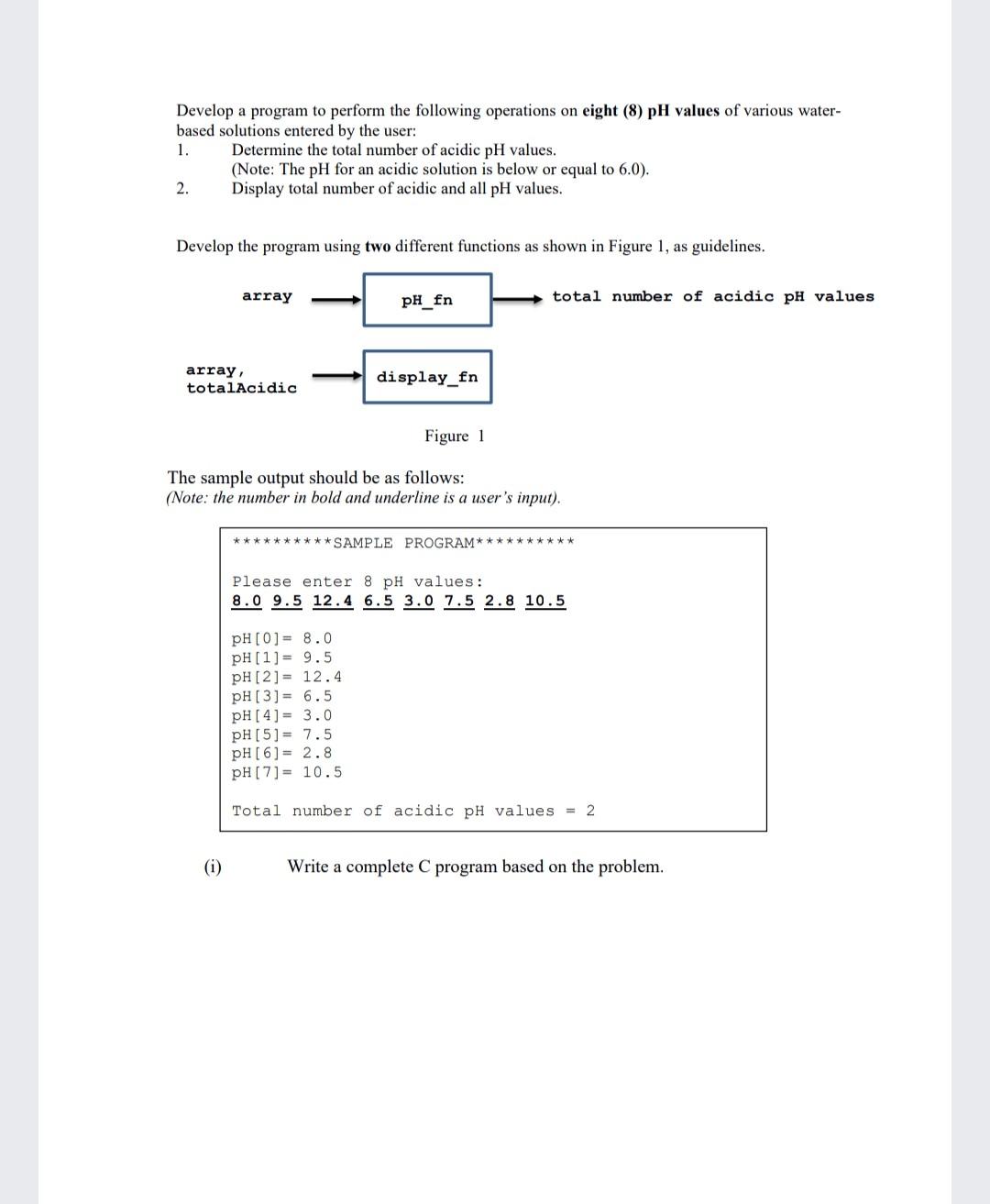 c programing array Develop a program to perform the following operations on