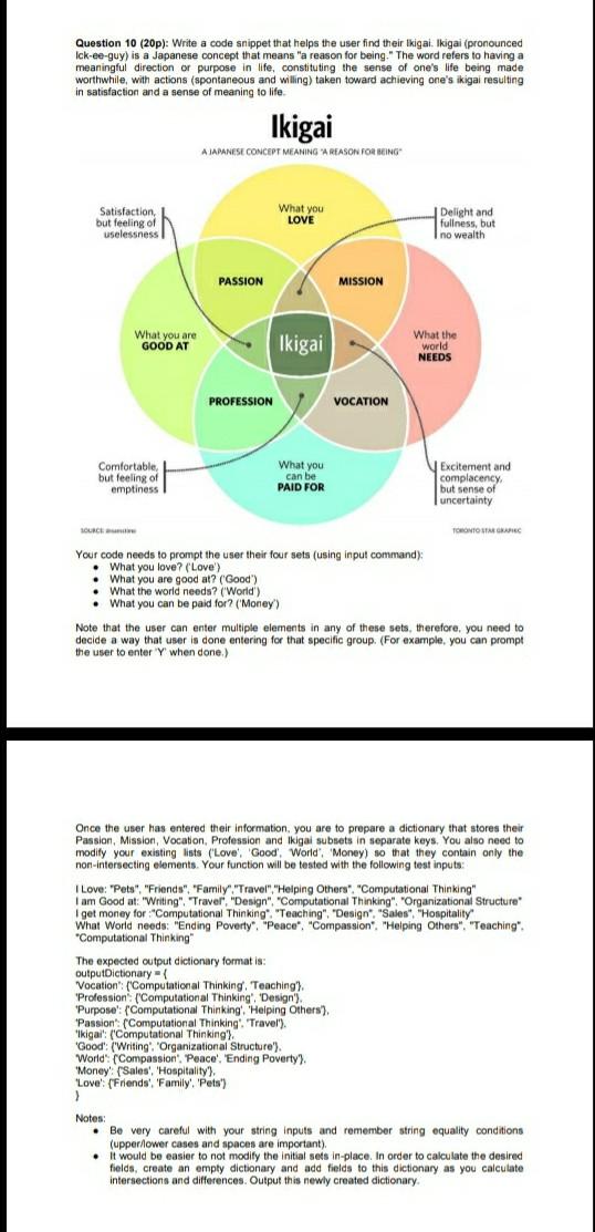  Question 10 (20p): Write a code snippet that helps the user