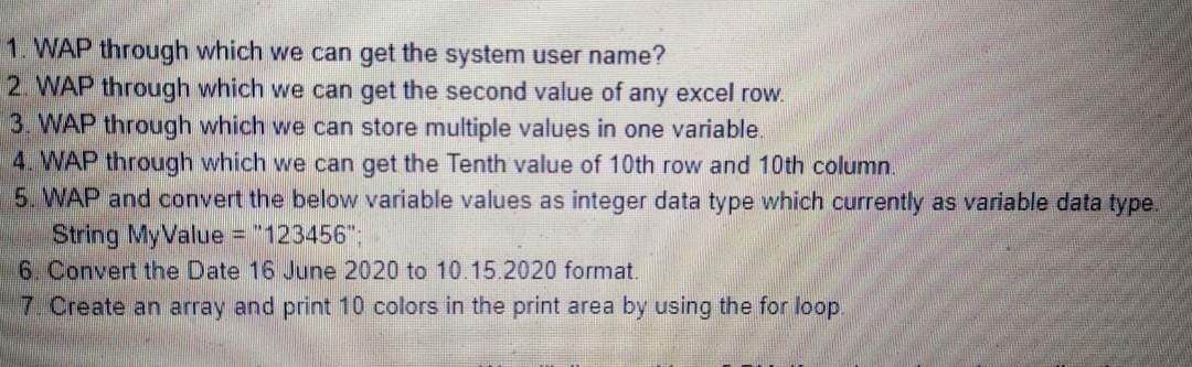  I need java coding on this 1. WAP through which we