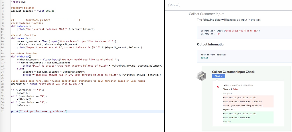I keep getting an error for this ATM script. Anyone have any