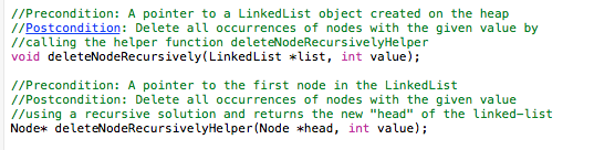  //Precondition: A pointer to a LinkedList object created on the heap