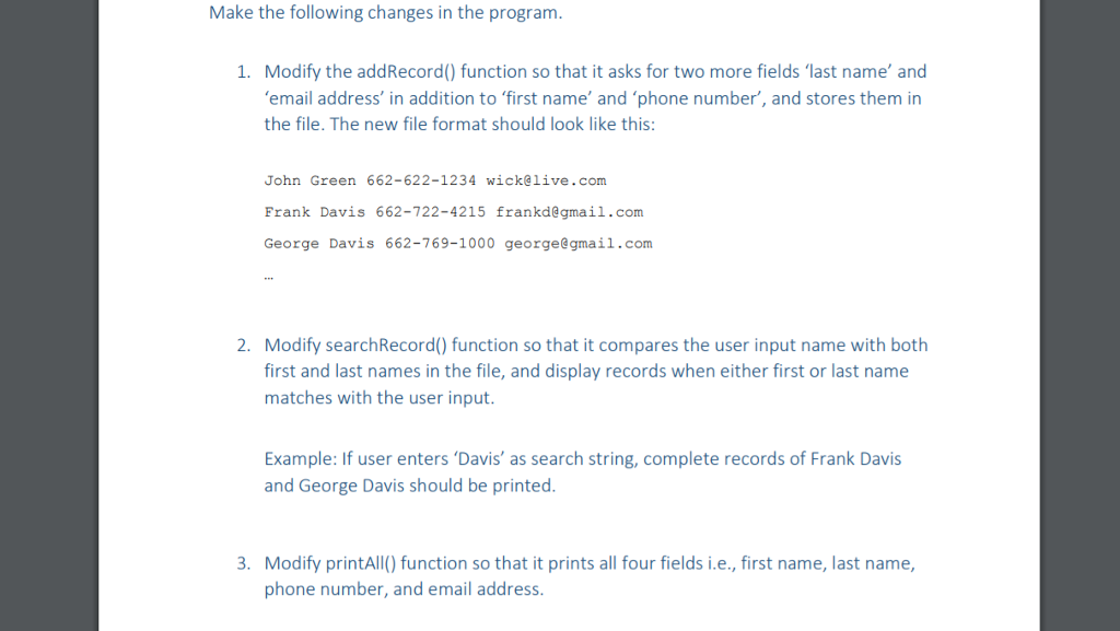  #include #include #include #include //Function declarations void searchRecord(); void addRecord(); void