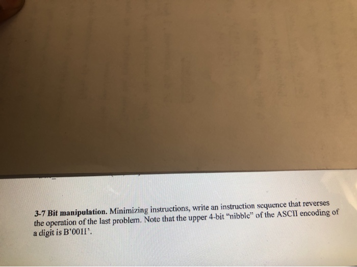  3-7 Bit manipulation. Minimizing instructions, write an instruction sequence that reverses