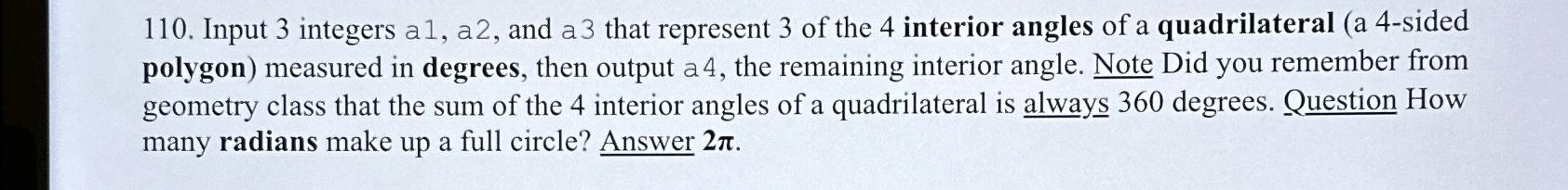  Input 3 integers a1,a2, and a 3 that represent 3 of