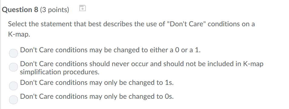 Question 8(3 points) Select the statement that best describes the use