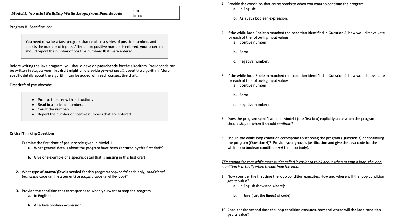 Using provided information please answer questions 1-13. Programming language is java. 4.