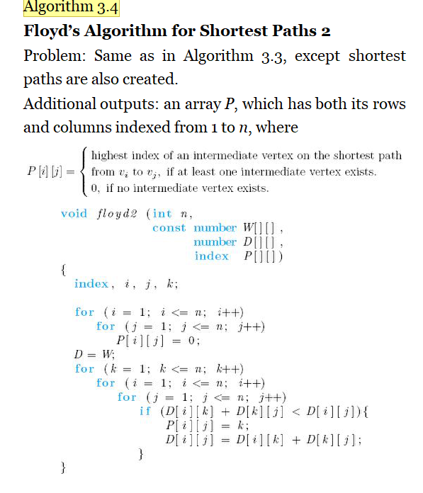 3.4) be modified to give just the shortest path from a given