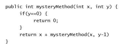 What mathematical operation does the following recursive function perform? a) x^y b)