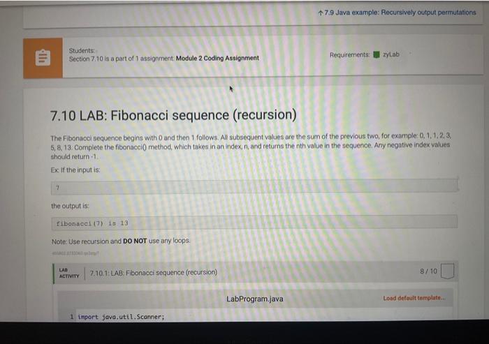 need this code in java please Students: Section 7.10 is a part