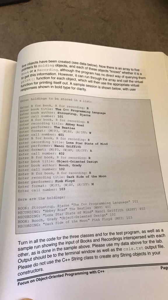 much Polymorphism Lab (Library Holdings) represent library holdings. Our library has two