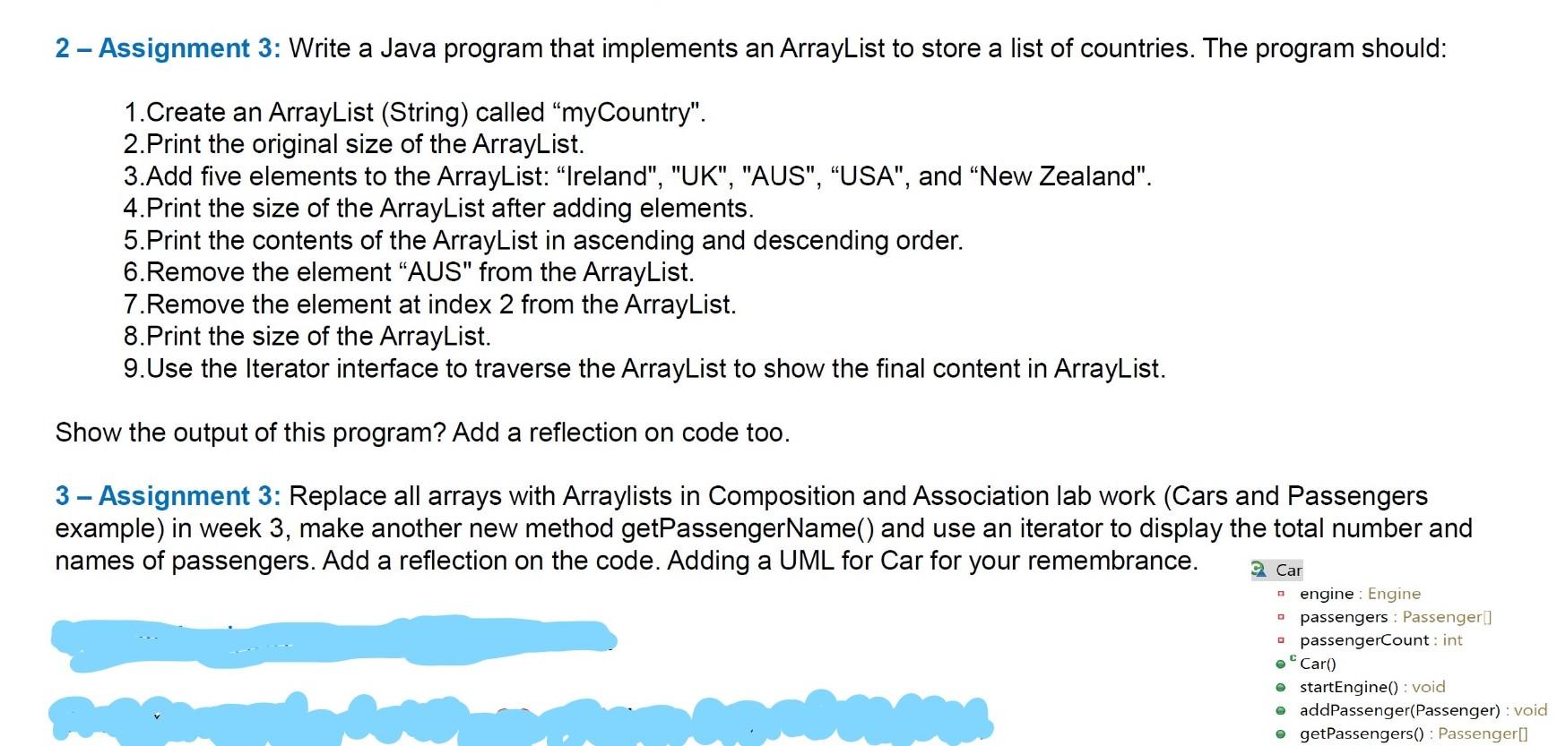 2 - Assignment 3: Write a Java program that implements an