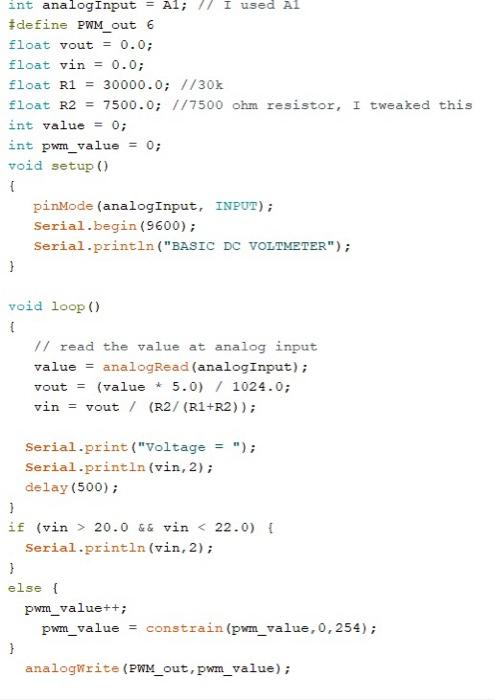  Arduino Uno.How can i write this algorithm? 1) Declaration 2) setup