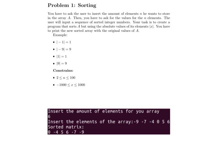 code in C. answer should look like the output in the picture.