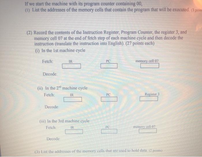 B2, inclusive. List their memory addresses. (4 points) 4. Perform the indicated