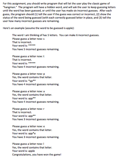 Python 3 program: This is what I have so far. We have