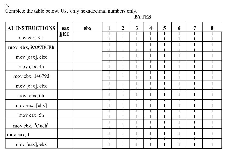  Please fill in the table and explain your answer. Do not