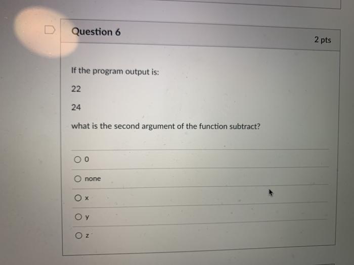 five questions about the code. Notice that the question marks should be