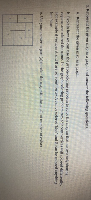  2. Represent the given map as a graph and answer the