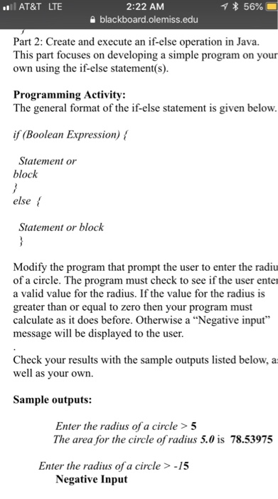 Area of a circle Write a program that prompt the user to