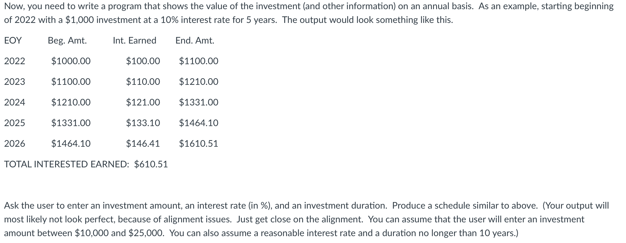 Compute the ending value in a single formula using Python and data