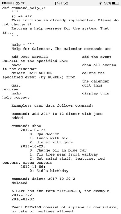 list at calendar[date] Create date if it was not there date: A