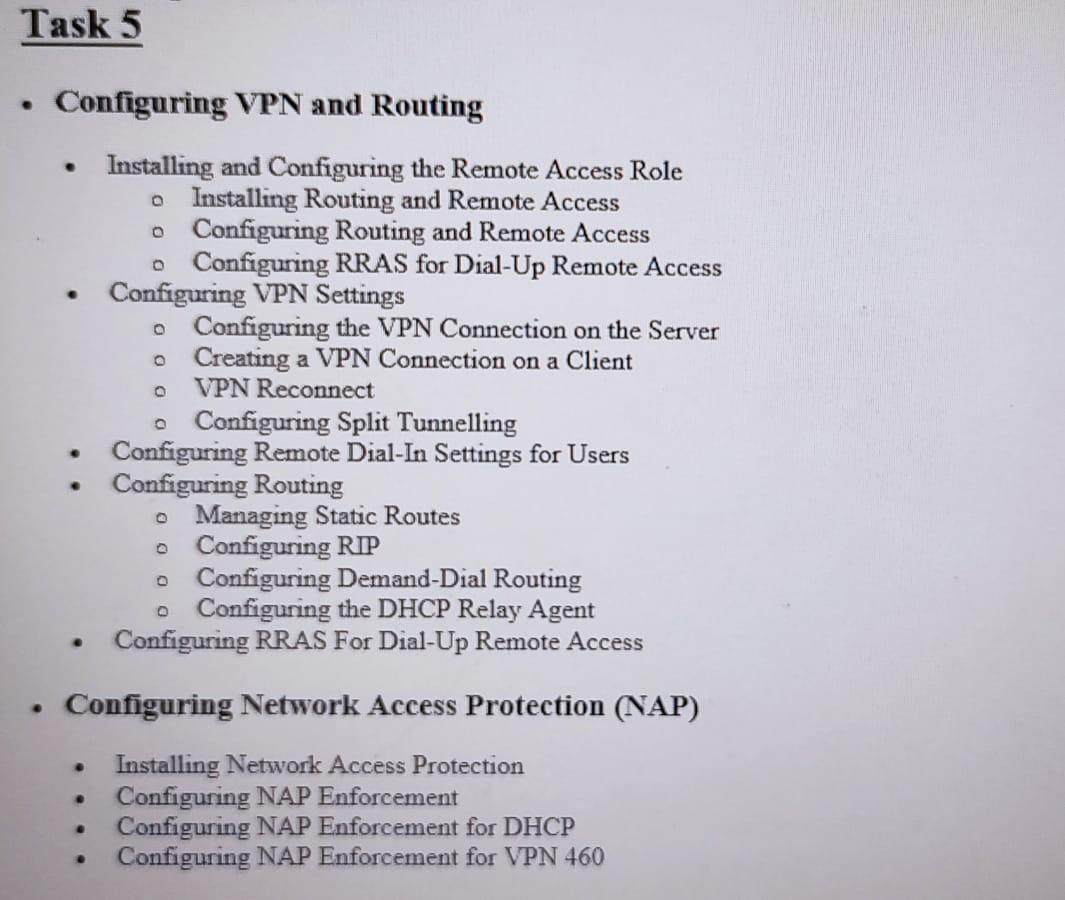 Task 5 Configuring VPN and Routing a o Installing and Configuring