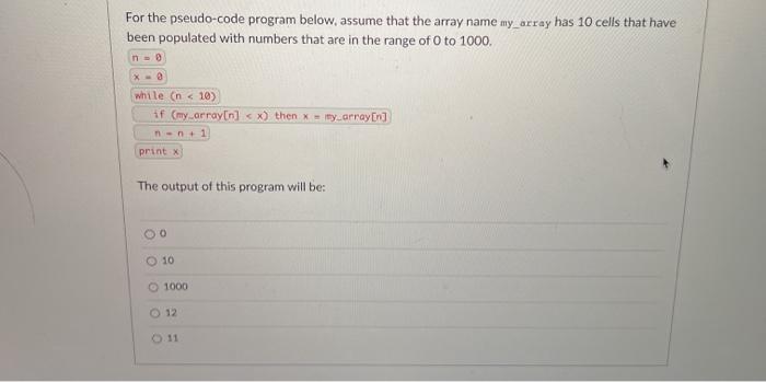10 cells is intialized to the sequence (12, 17, 25, 1.3.19, 29.4.16,