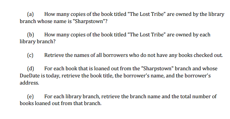 such as assignment focusing on how to use relational algebra to write