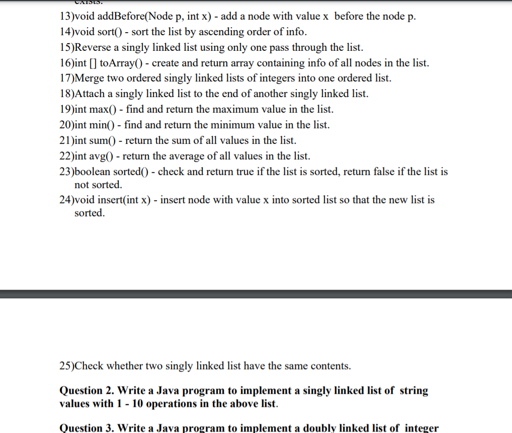 Lab1- List Data Structures You can select and do some questions according