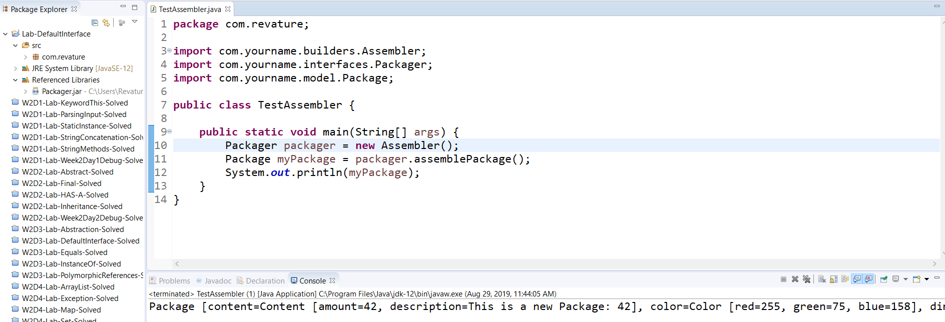 this lab. Provide the name, Lab-DefaultInterface and click Finish. Right-click on the