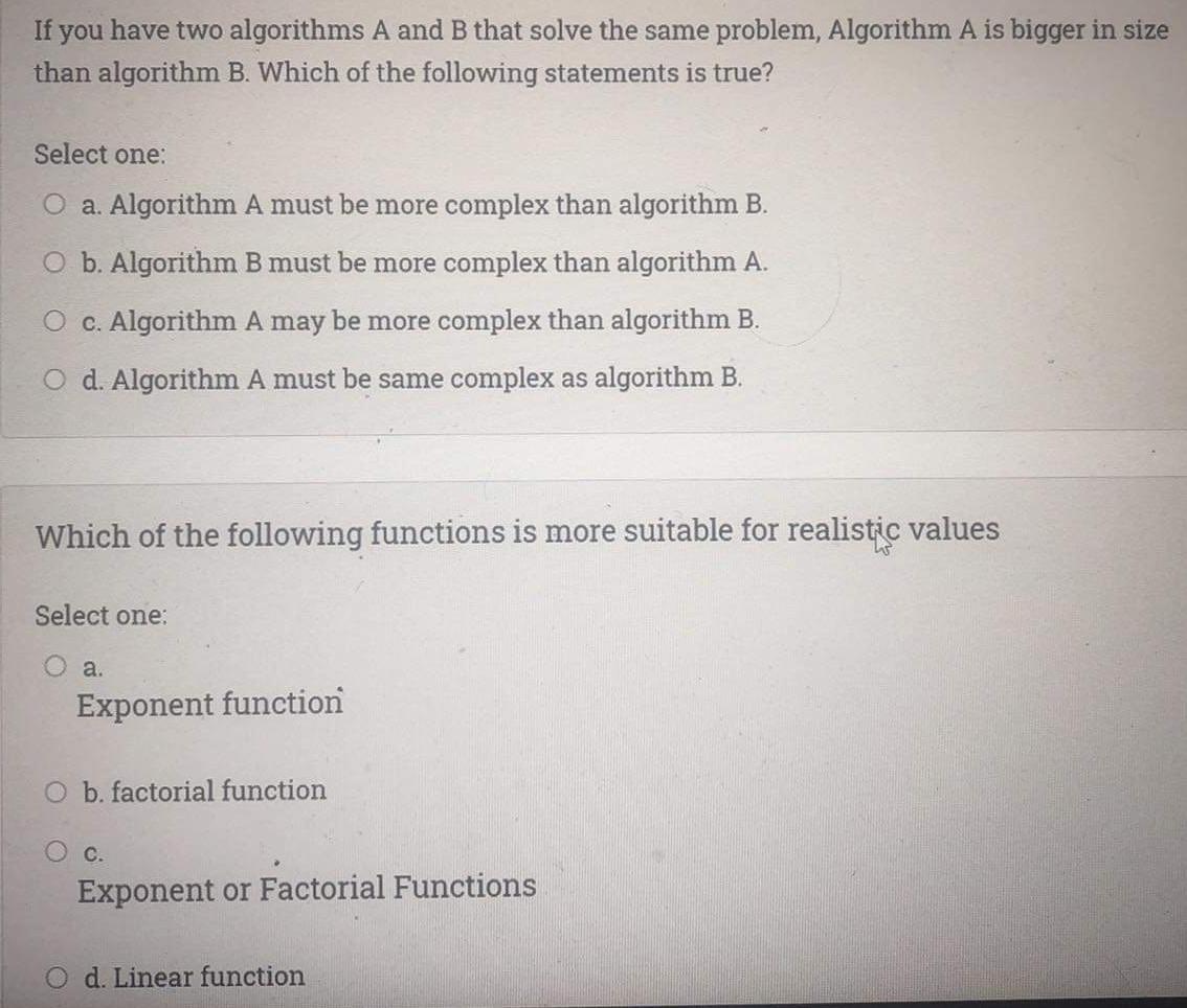 If you have two algorithms A and B that solve the