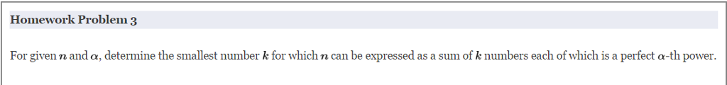 c++ problem For given n and alpha, determine the smallest number k
