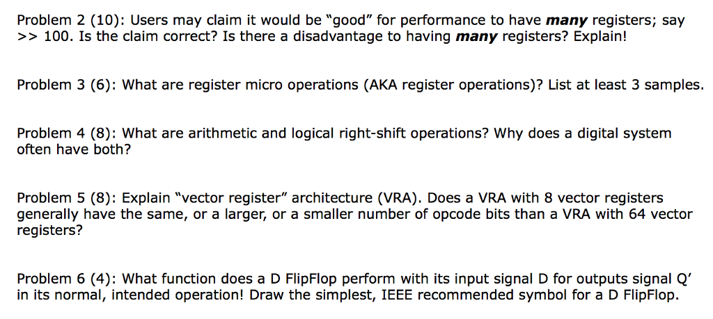  Problem 2 (10): Users may claim it would be "good" for