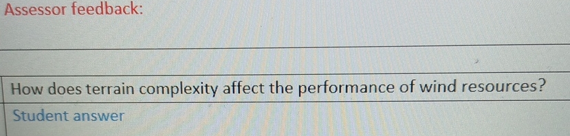  Assessor feedback: How does terrain complexity affect the performance of wind