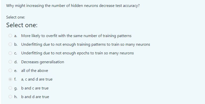  Why might increasing the number of hidden neurons decrease test accuracy?