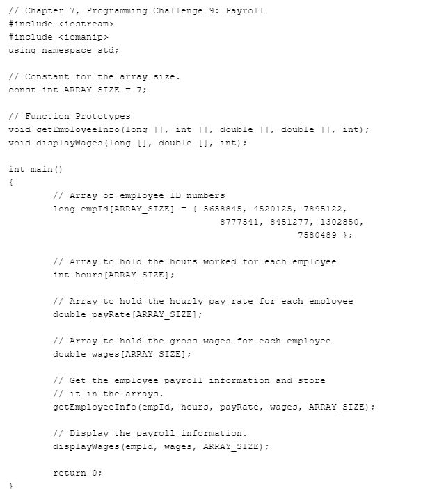 Modify the code to use three linked lists instead of three arrays