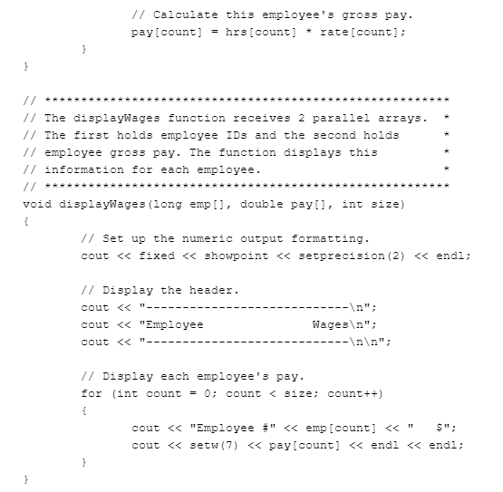 starts, it should ask the user to enter the employee IDs. There