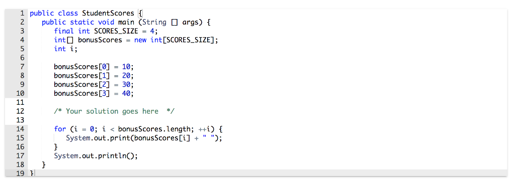 Write a loop that sets each array element to the sum of