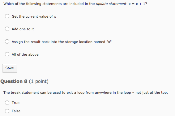 as the of each loop iteration. because it is the target of