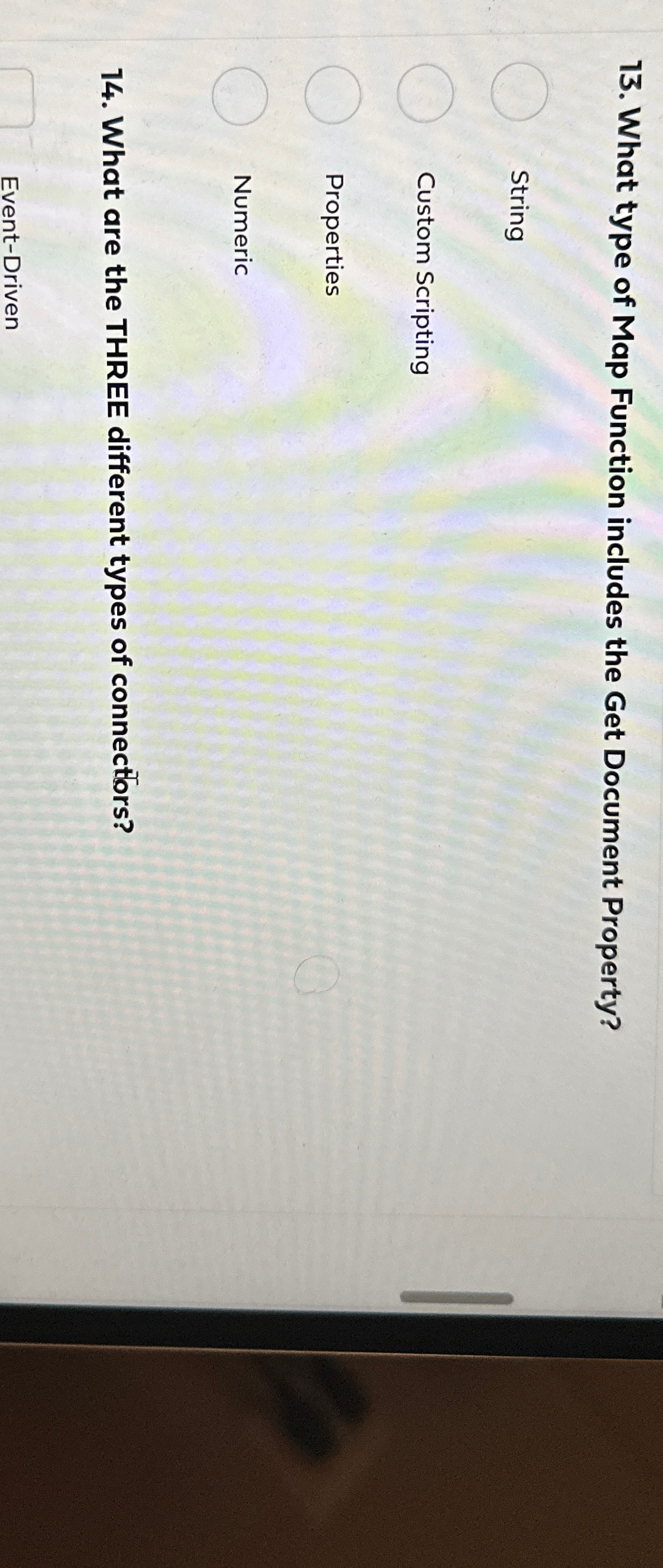  What type of Map Function includes the Get Document Property? String