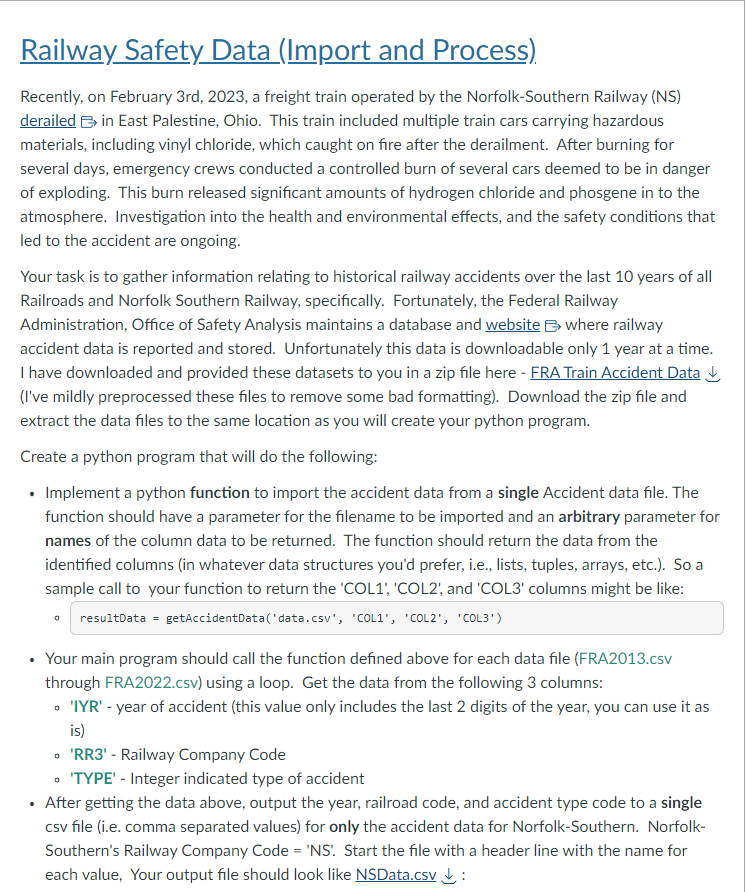 In PYTHON Railway Safety Data (Import and Process). Recently, on February 3rd,