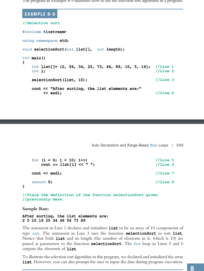 about doing this. (Language is C++) Here is the selection sort from