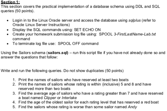 please answer all questions. This section covers the practical implementation of a