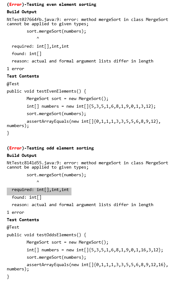MergeSort { void mergeSort(int [] array, int start, int end){ if(start int