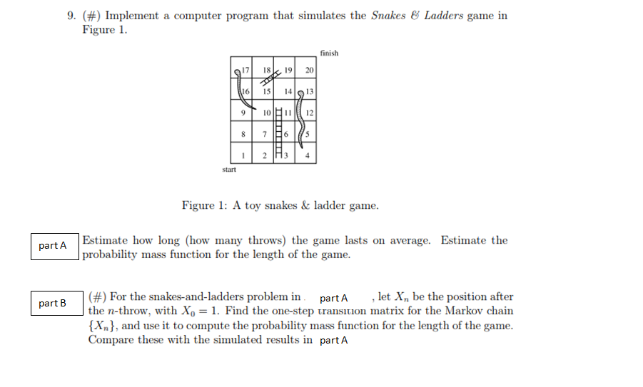  9. (#) Implement a computer program that simulates the Snakes &