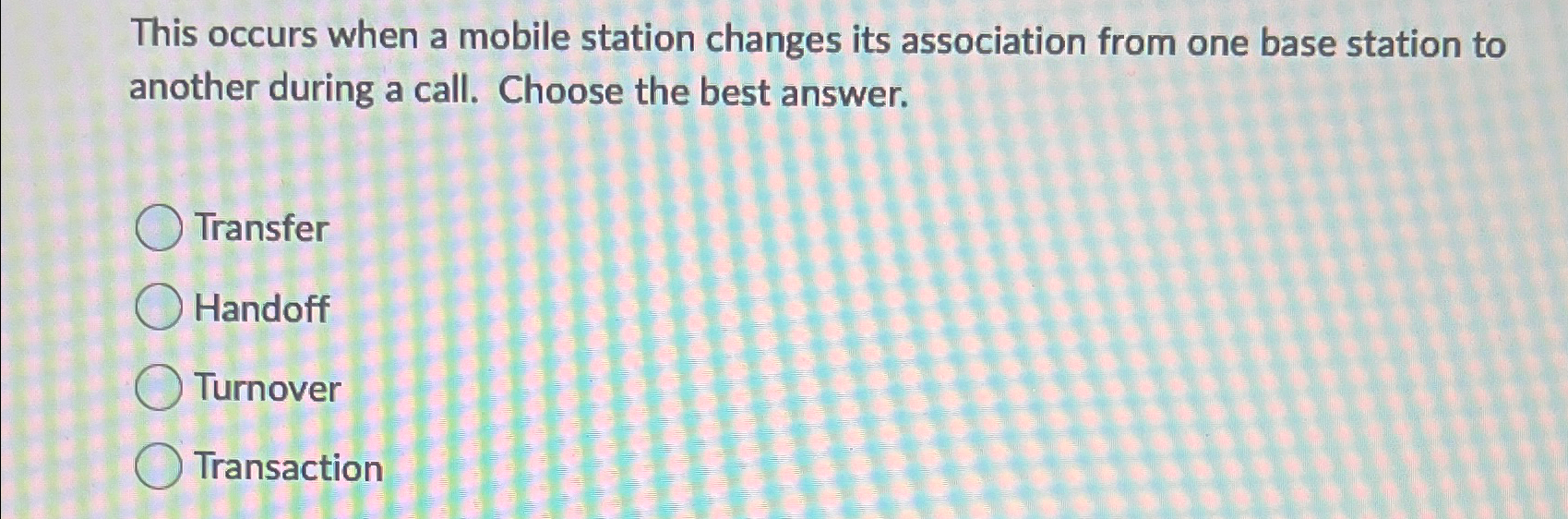  This occurs when a mobile station changes its association from one