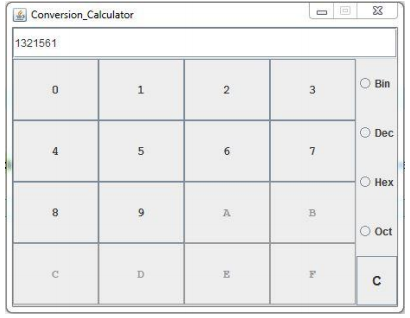 Using Java GUI to implement a programming calculator as below CALCULATOR HAS