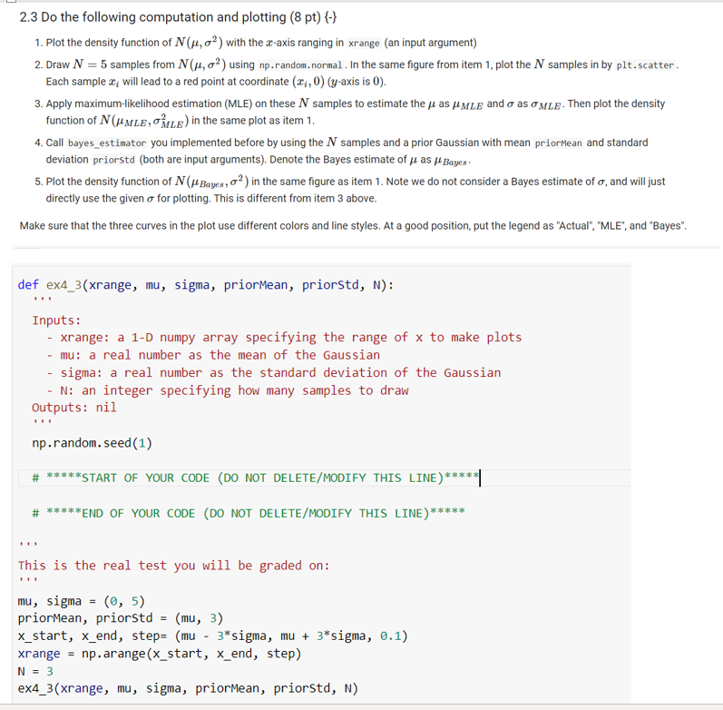  2.3 Do the following computation and plotting (8pt){} 1. Plot the