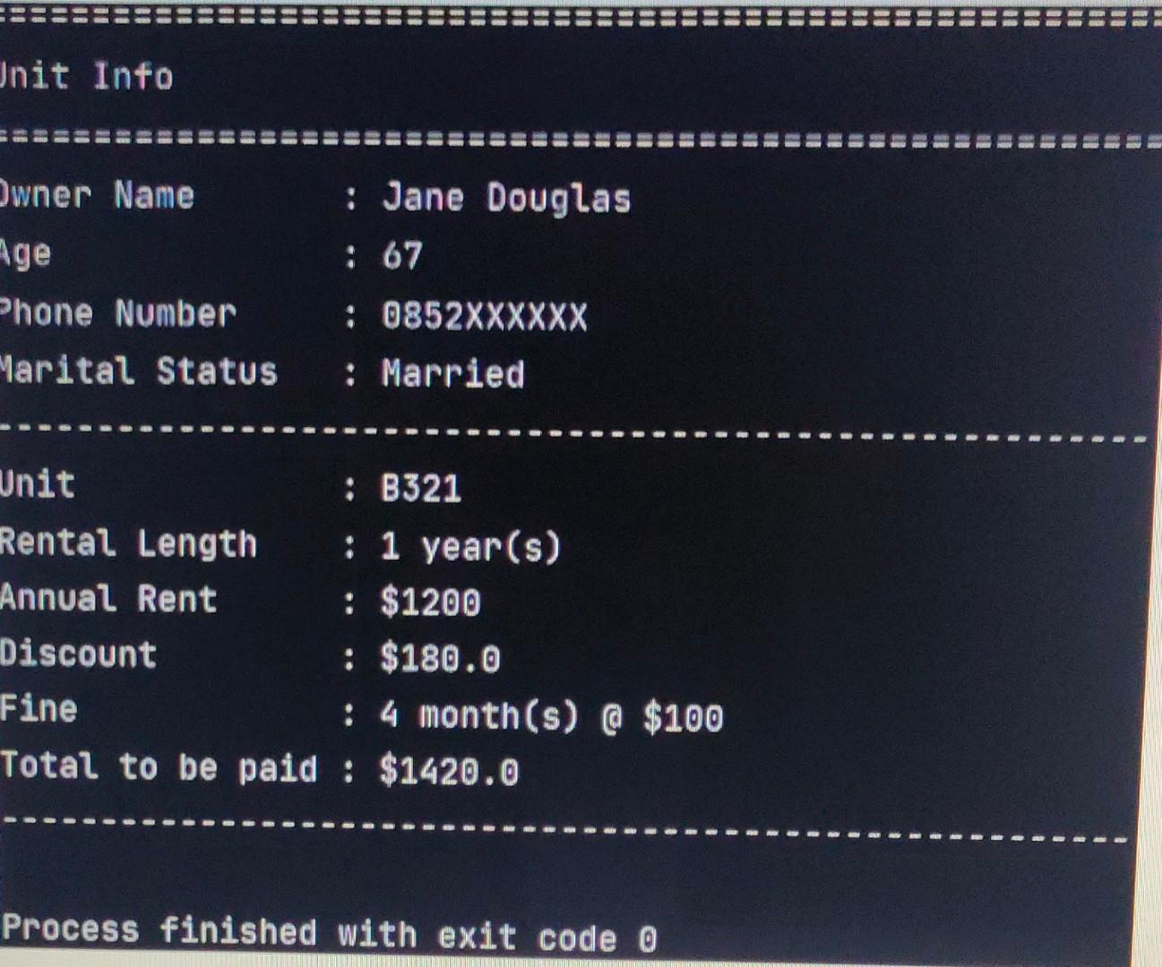 1200, monthly_fine = 100, rent_length = 0, and total_payment = 0 3)extend()