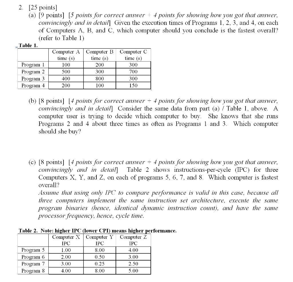  2. [25 points] (a) [9 points] [5 points for correct answer
